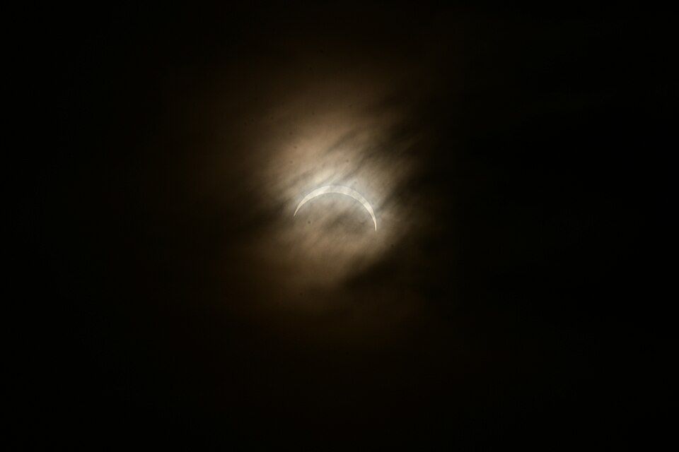 Partial solar eclipse over Kingston upon Hull, UK